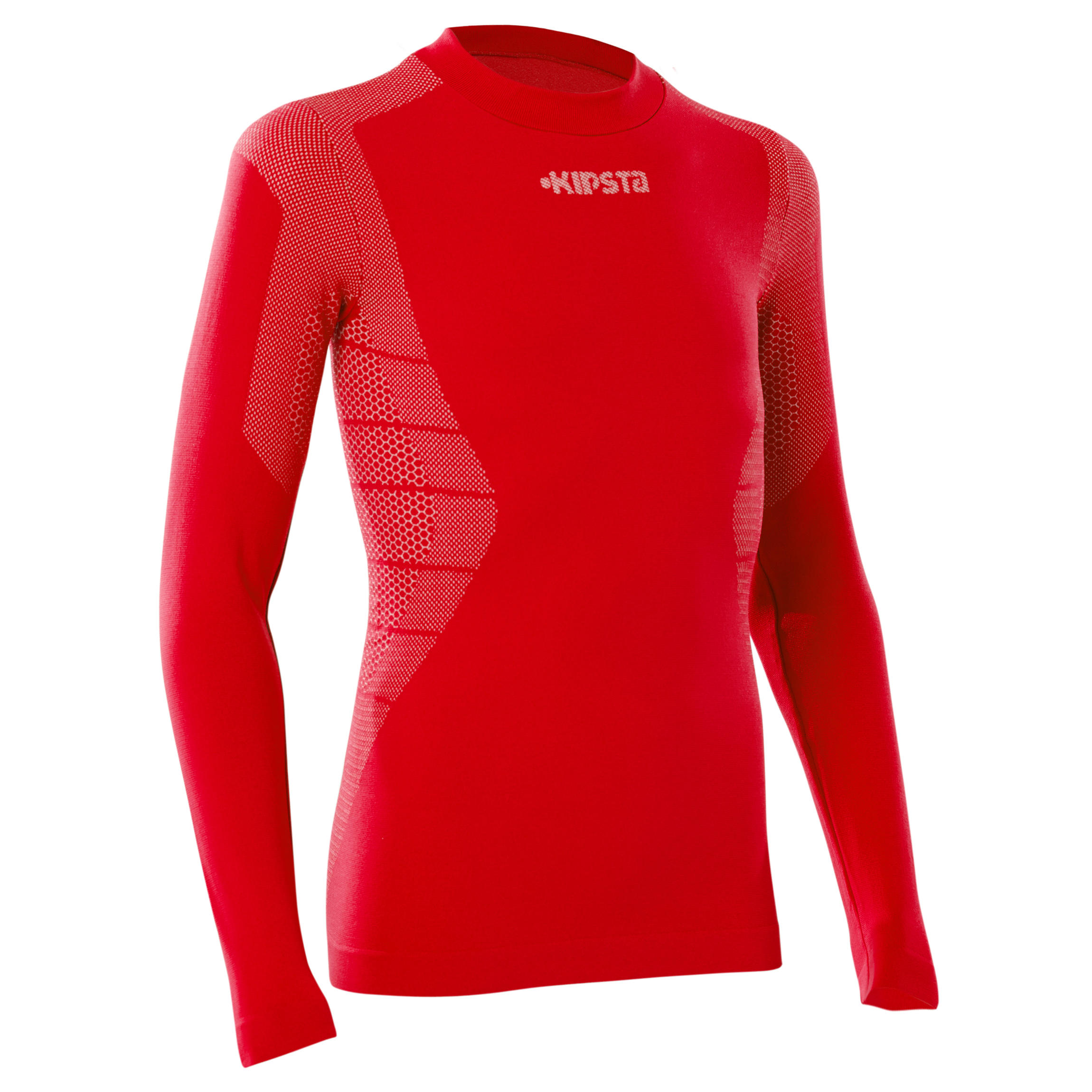 KIPSTA Keepdry 500 Kids Breathable Long Sleeve Base Layer - Red