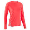 Majica dugih rukava za trčanje Run sa zaštitom od sunca ženska koraljno crvena