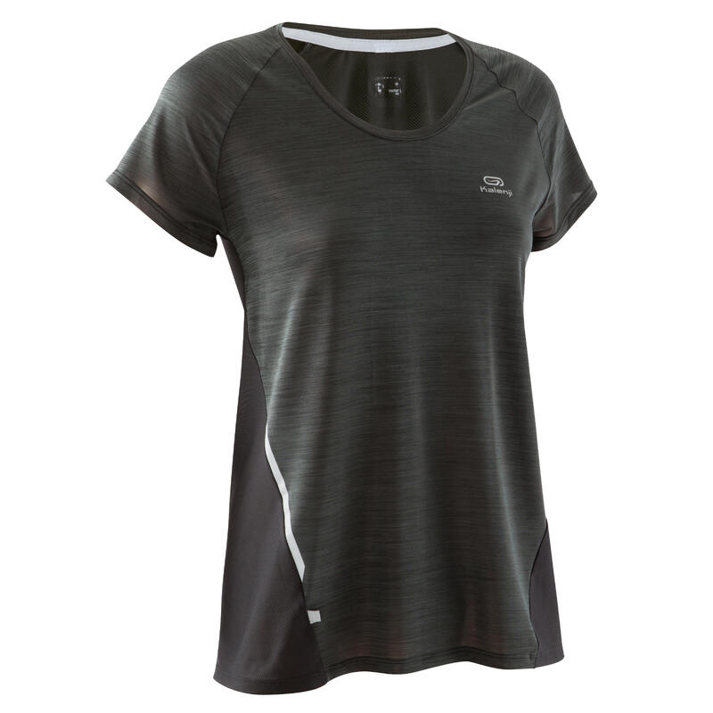T-SHIRT MANCHES C. JOGGING FEMME COURSE LÉGÈRE NOIR T-SHIRT MANCHES C. JOGGING FEMME COURSE LÉGÈRE NOIR