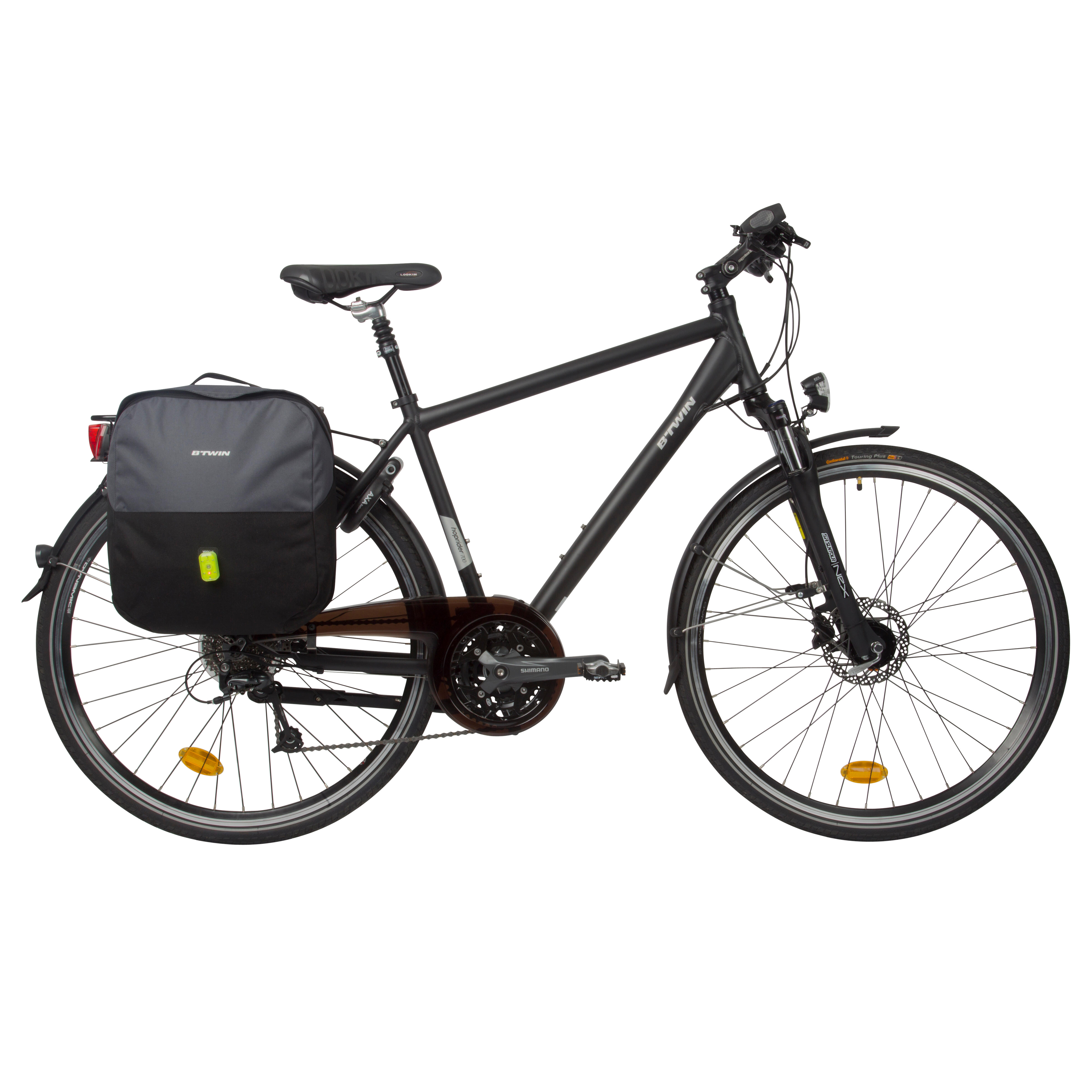 กระเป๋าติดแร็คจักรยานรุ่น 100 ขนาด 15 ลิตร กระเป๋ากีฬา แร็คจักรยาน, กระเป๋าติดจักรยาน และตะกร้า อุปกรณ์เสริมสำหรับจักรยาน จักรยานเสือหมอบ จักรยานซิตี้ไบค์ จักรยานไฮบริดและทัวว์ริ่ง จักรยานเสือภูเขา