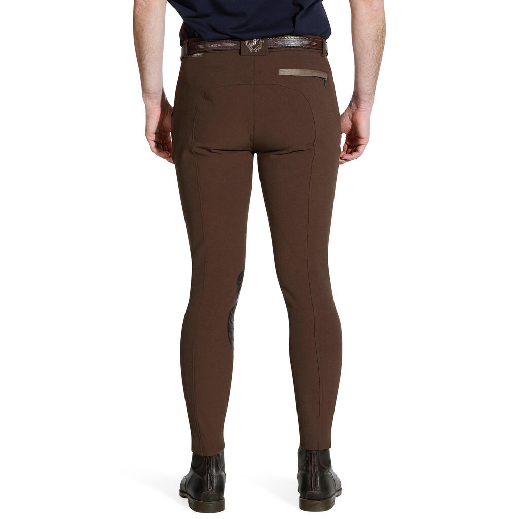 Reithose BR560 Silikon-Kniebesatz Herren braun