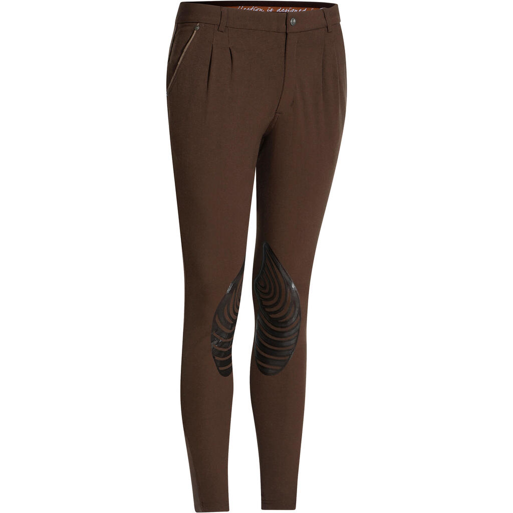 Reithose BR560 Silikon-Kniebesatz Herren braun