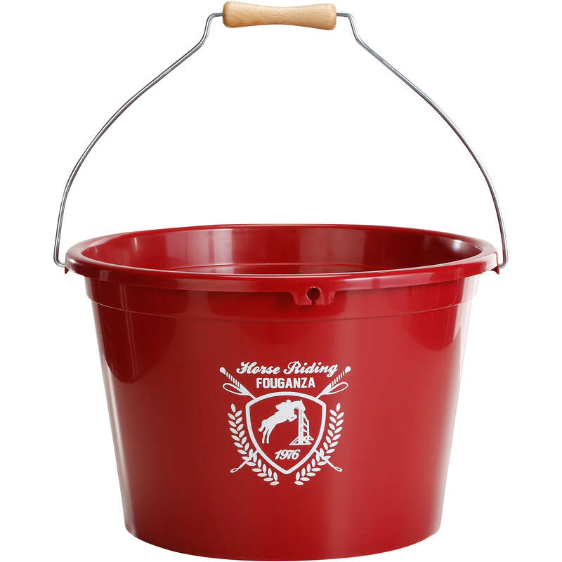 FOUGANZA Horse Riding Stable Bucket 17L Red Decathlon