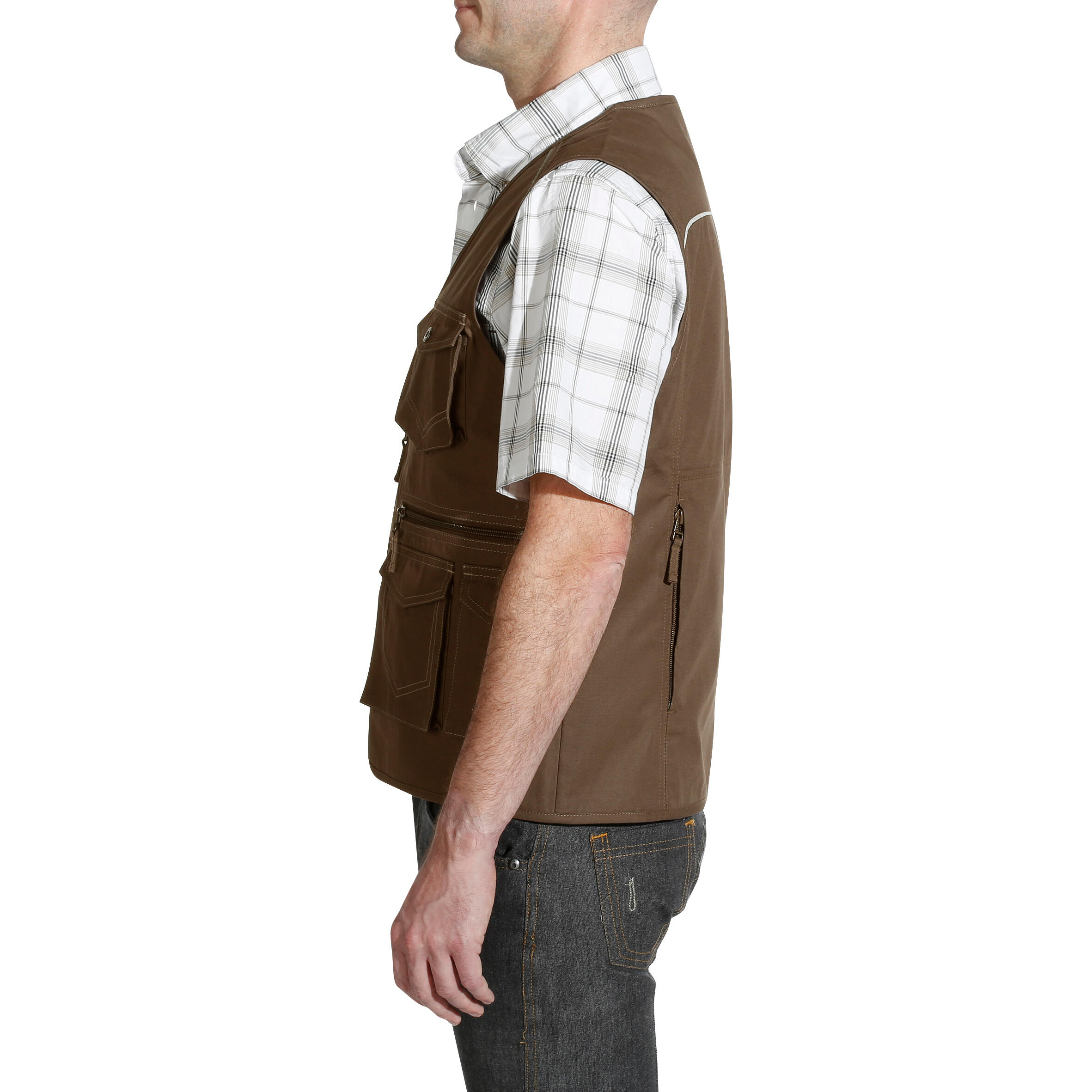 Sentier Adult Horse Riding Multi-Pocket Sleeveless Riding Jacket - Khaki 6/21