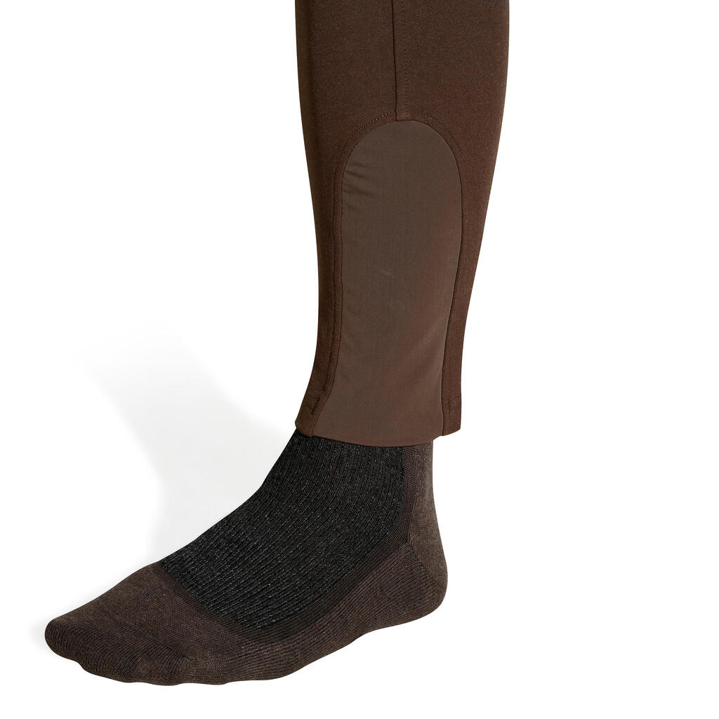 Reithose BR560 Silikon-Kniebesatz Herren braun