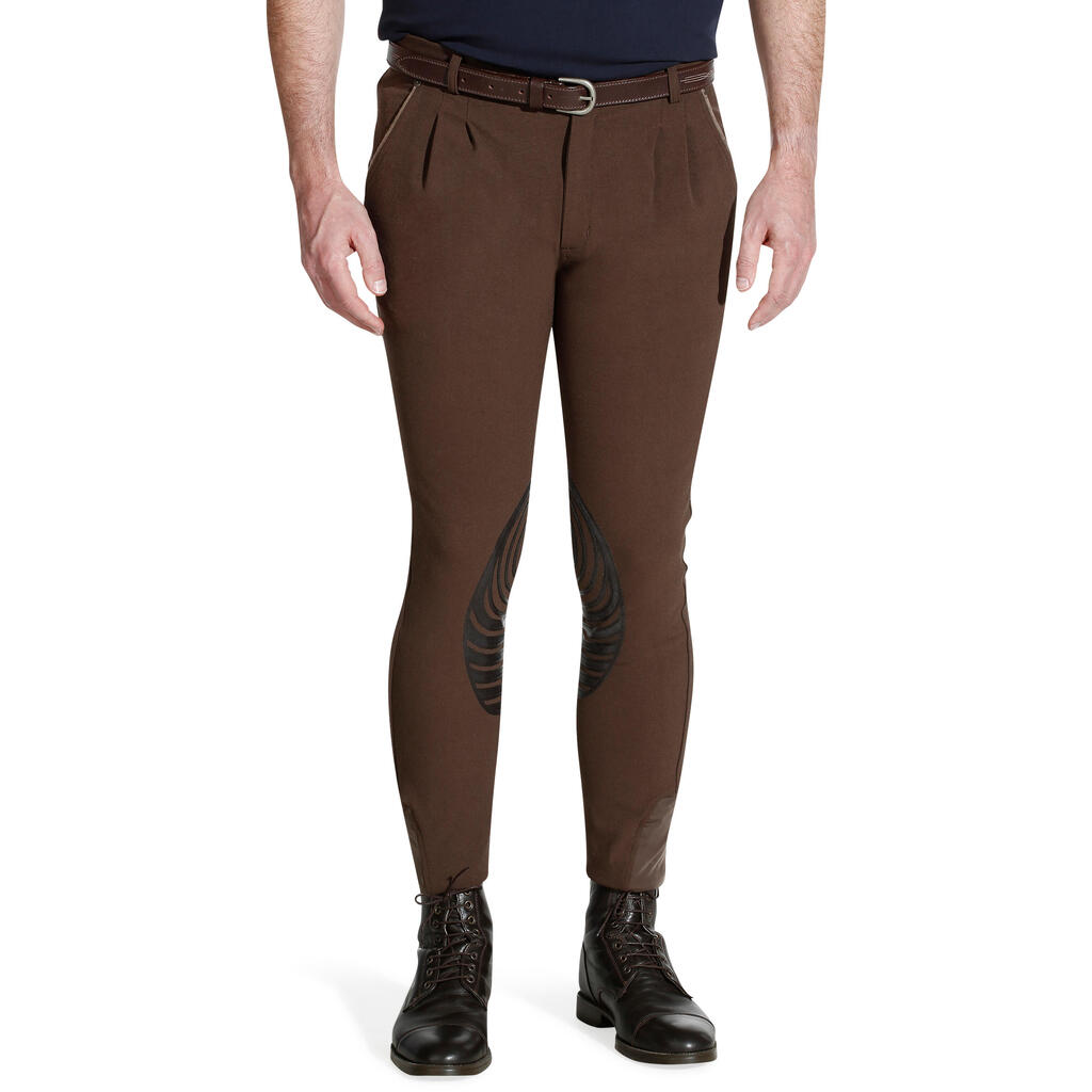 Reithose BR560 Silikon-Kniebesatz Herren braun