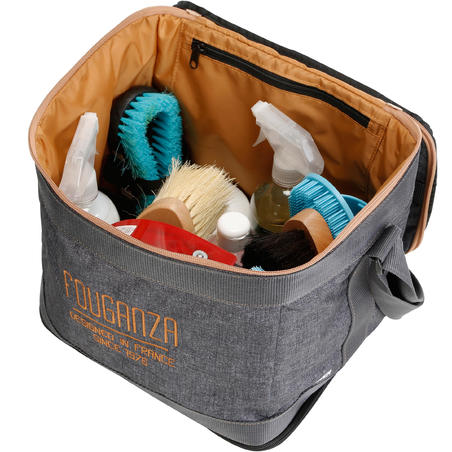 Сумка для щіток Vanity для кінного спорту - Сіра/Коричнева