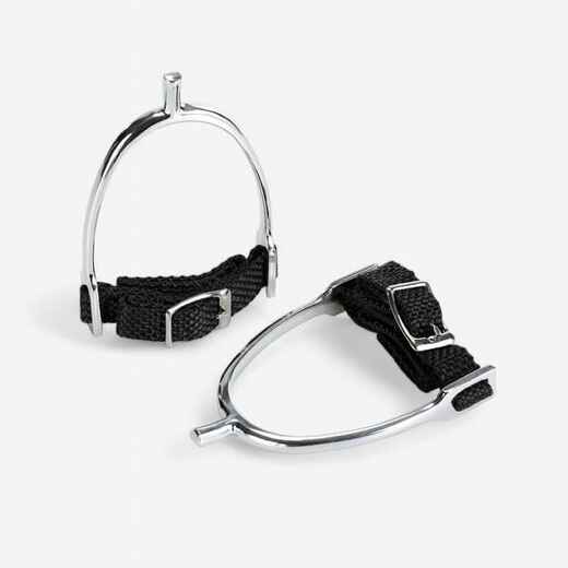 
      Kids' Horseback Riding Square-Tip Spurs + Straps 15 mm
  