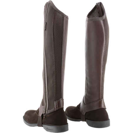 100 Mesh Children's Horse Riding Half Chaps - Brown