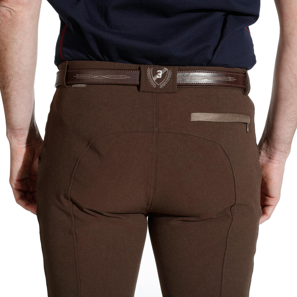 Reithose BR560 Silikon-Kniebesatz Herren braun