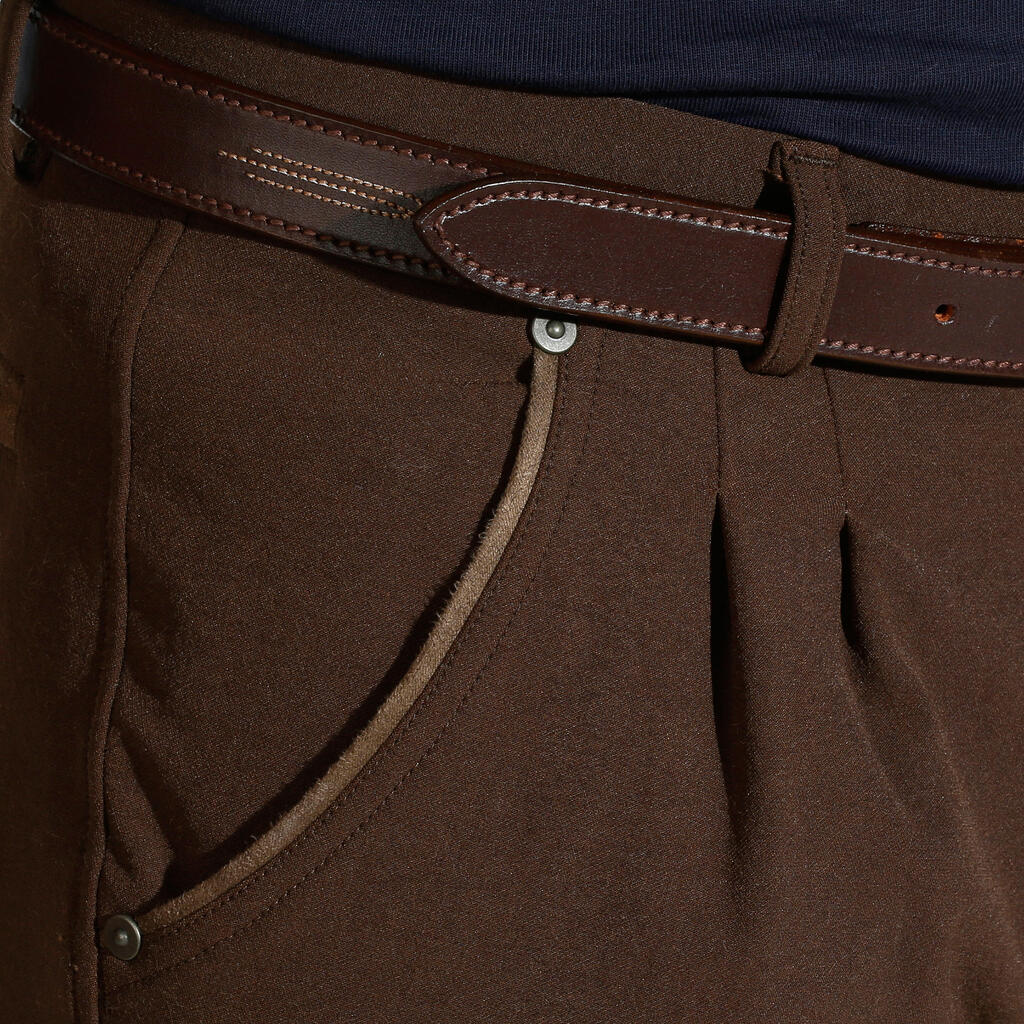 Reithose BR560 Silikon-Kniebesatz Herren braun
