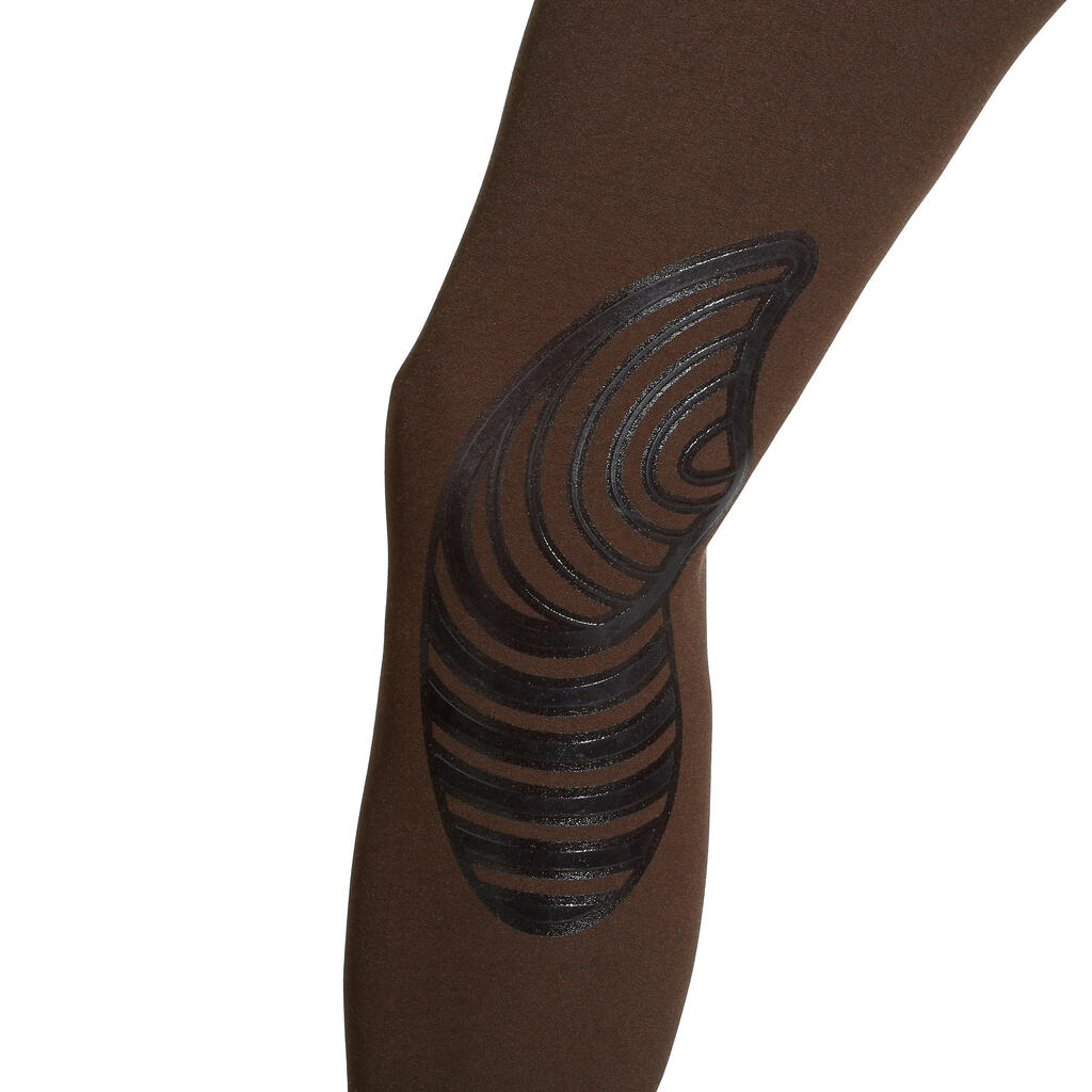 Reithose BR560 Silikon-Kniebesatz Herren braun