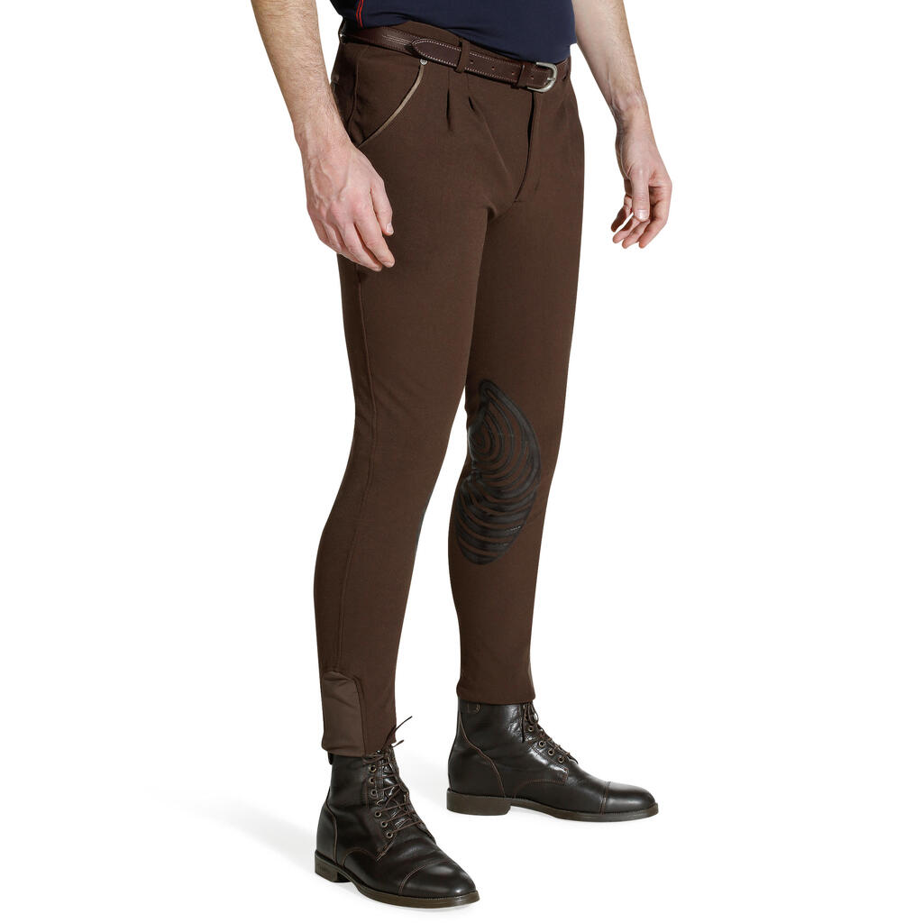 Reithose BR560 Silikon-Kniebesatz Herren braun
