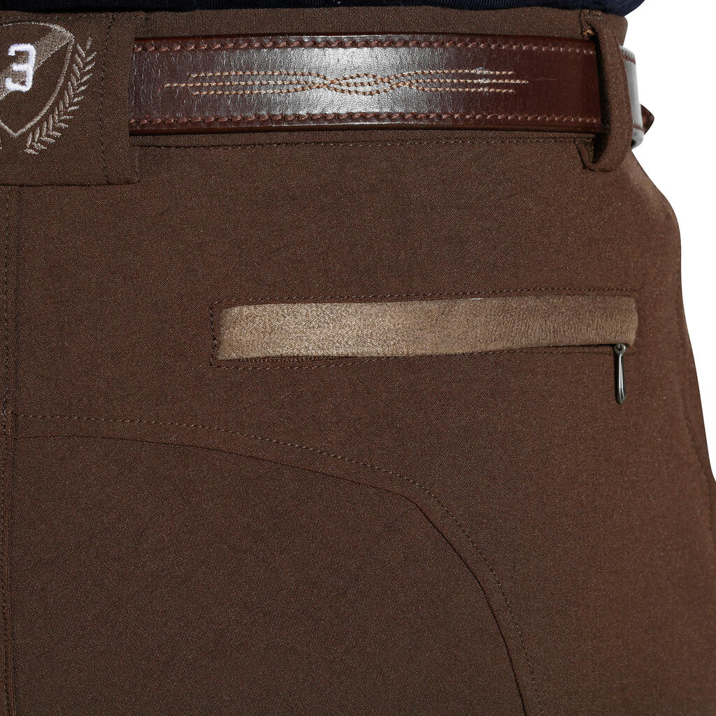 Reithose BR560 Silikon-Kniebesatz Herren braun