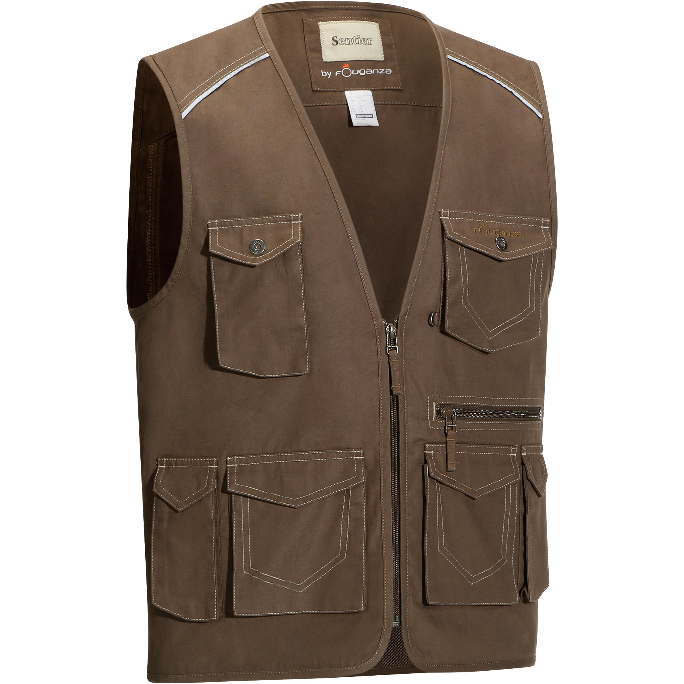 Sentier Adult Horse Riding Multi-Pocket Sleeveless Riding Jacket - Khaki 1/21