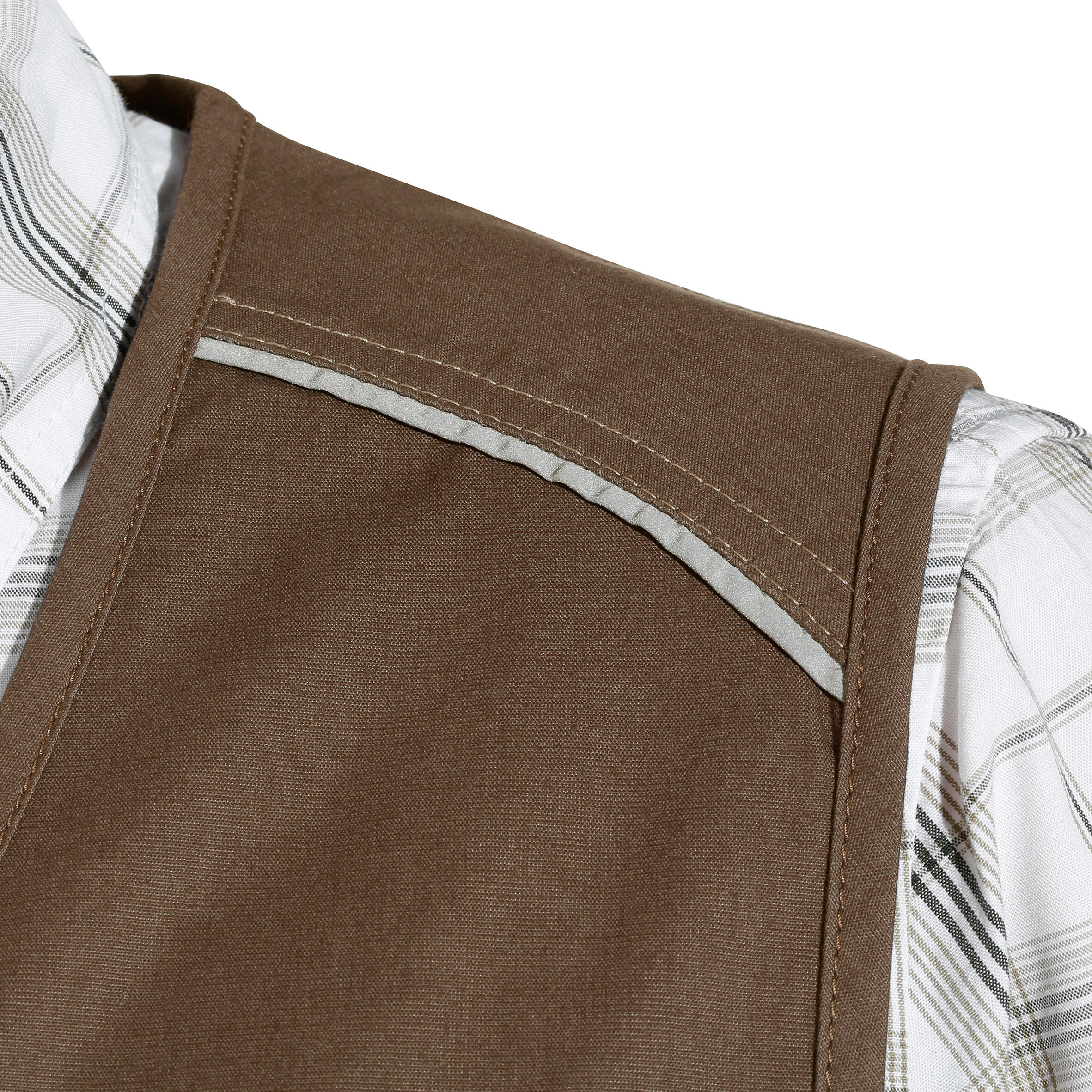 Sentier Adult Horse Riding Multi-Pocket Sleeveless Riding Jacket - Khaki 16/21