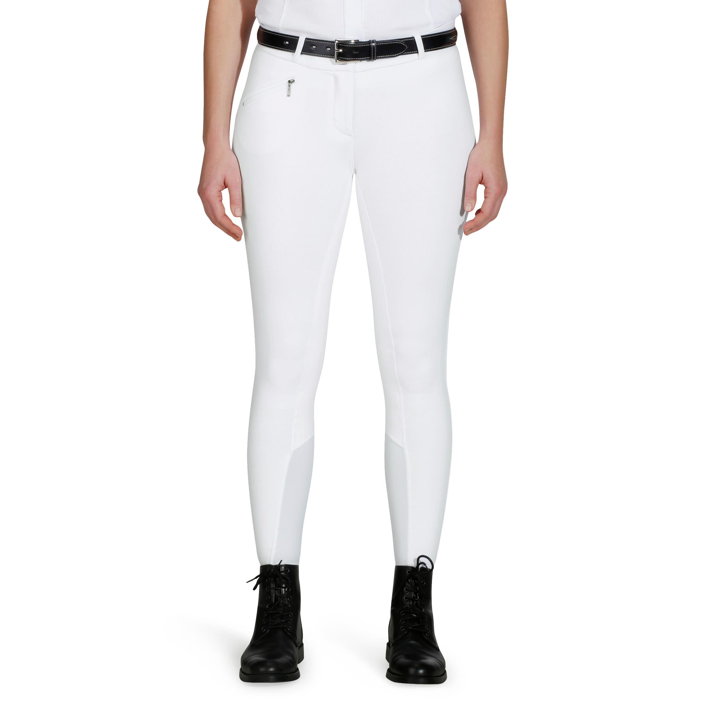 Victoria Women's Competition Full-Seat Horse Riding Jodhpurs - White 4/23