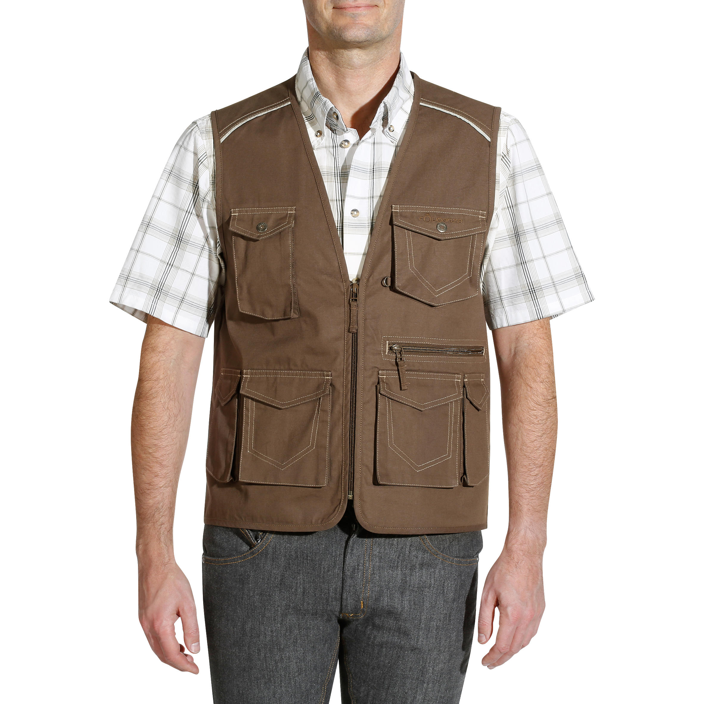 Sentier Adult Horse Riding Multi-Pocket Sleeveless Riding Jacket - Khaki 2/21