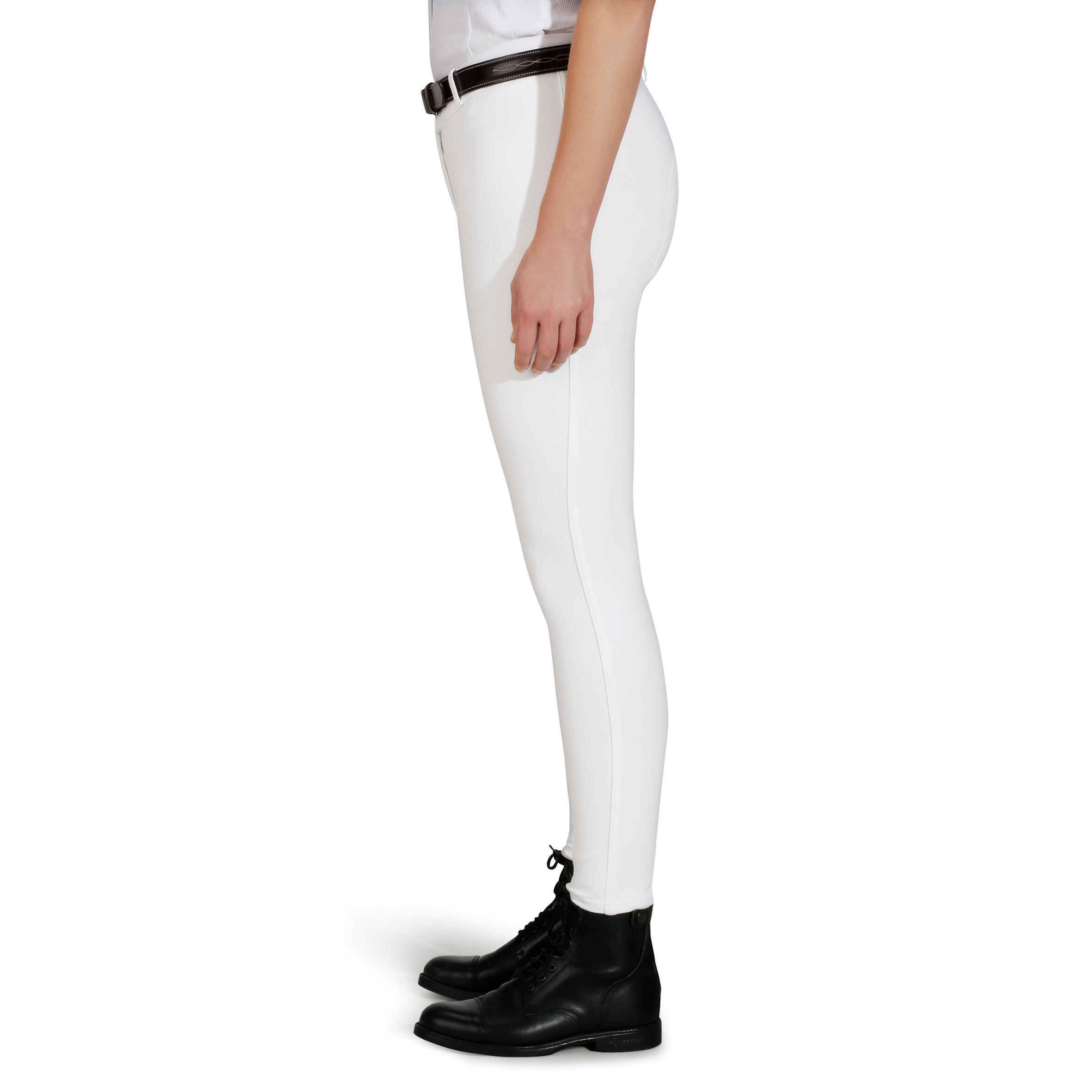 Victoria Women's Competition Full-Seat Horse Riding Jodhpurs - White 5/23