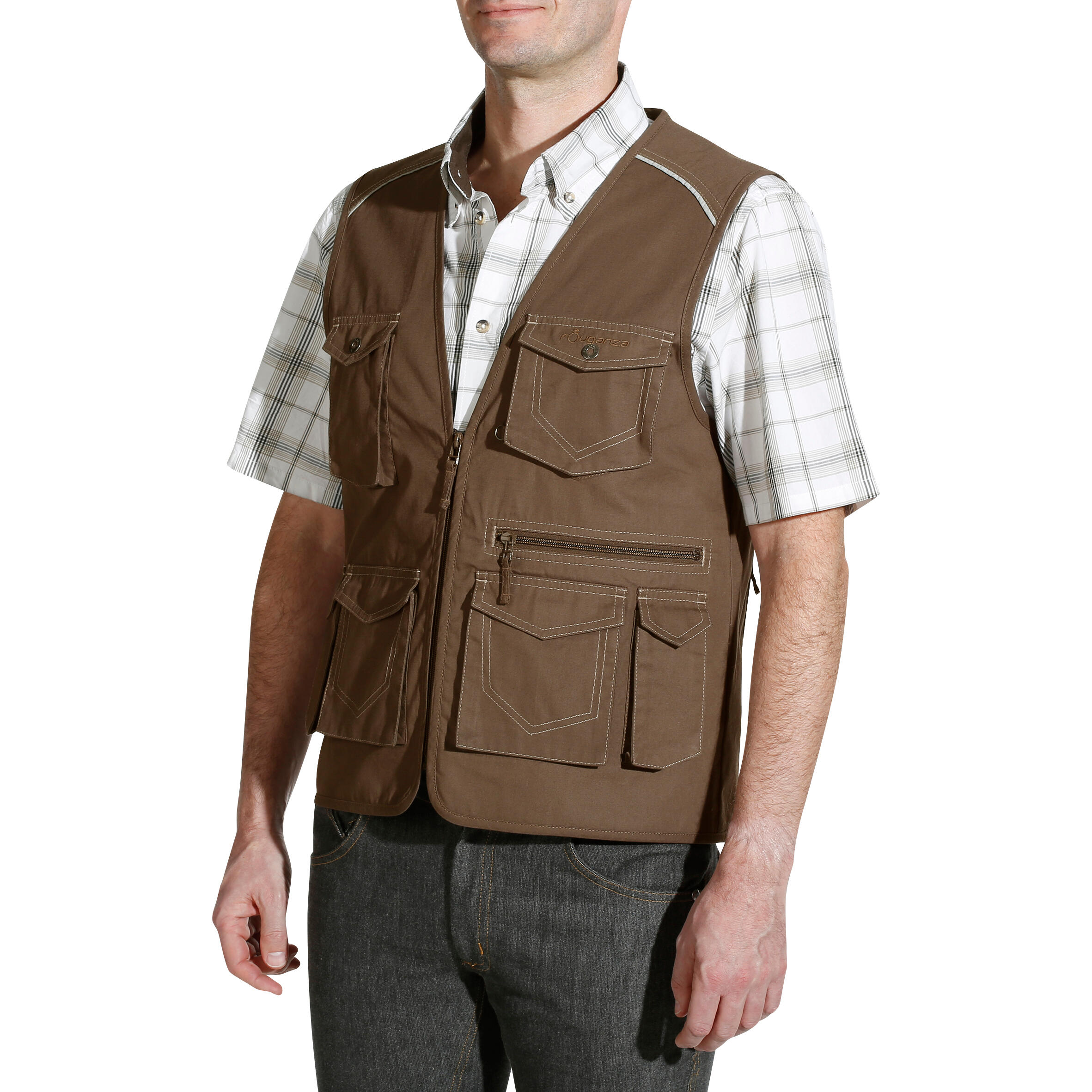 Sentier Adult Horse Riding Multi-Pocket Sleeveless Riding Jacket - Khaki 7/21