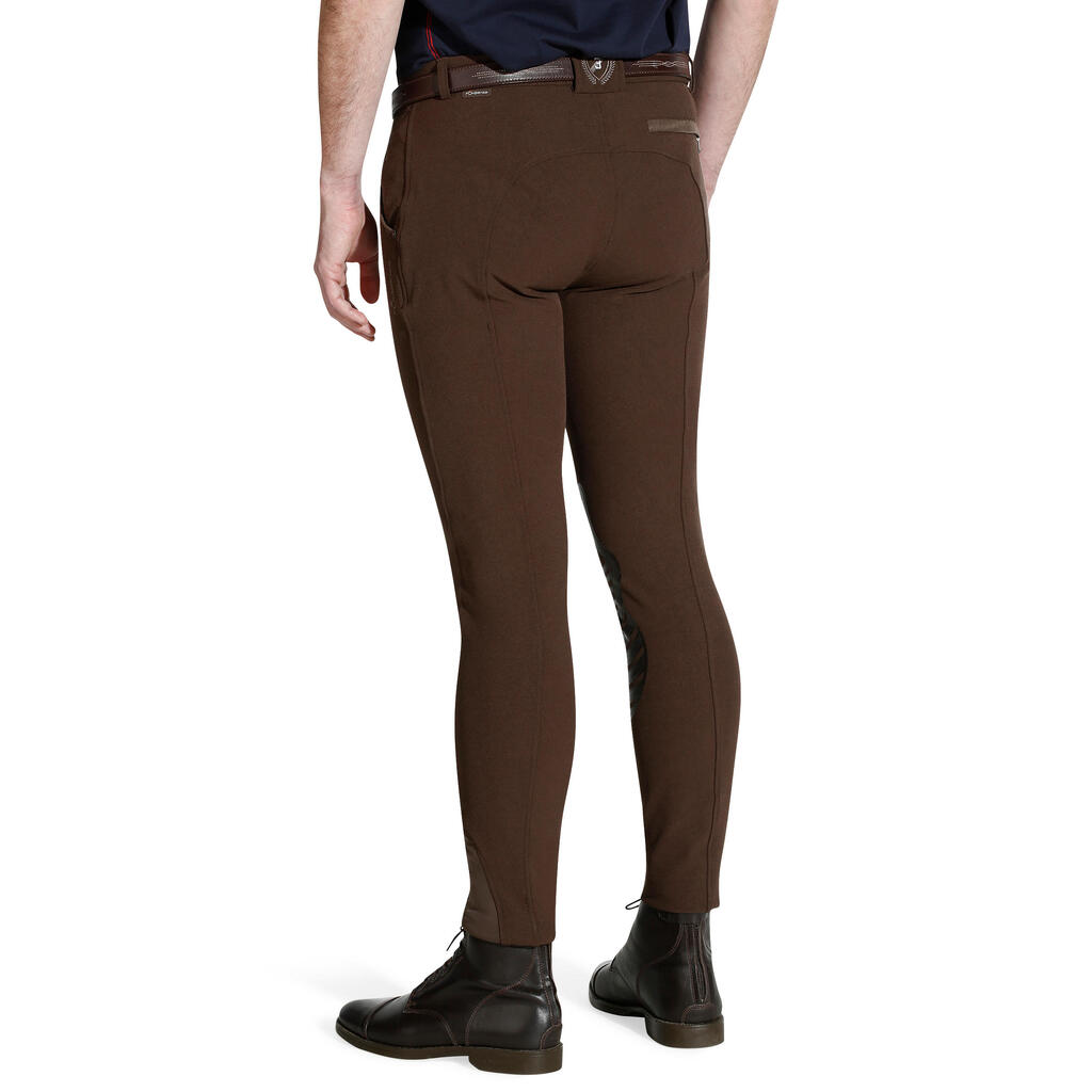 Reithose BR560 Silikon-Kniebesatz Herren braun