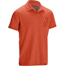 Polo de Montaña y Trekking, Forclaz, Travel 100, Hombre, Naranja