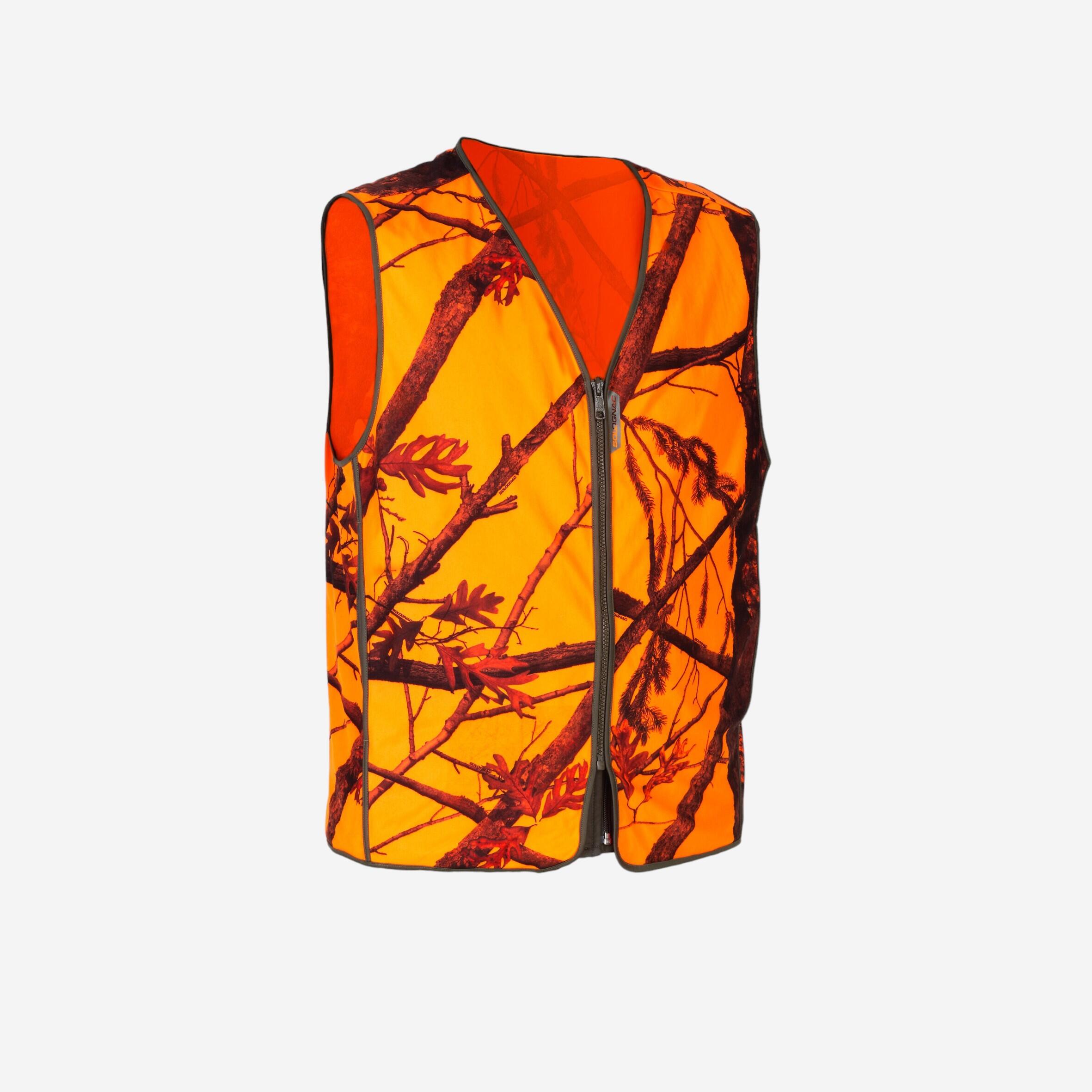 Decathlon | Gilet caccia compatto silenzioso mimetico fluo |  Solognac