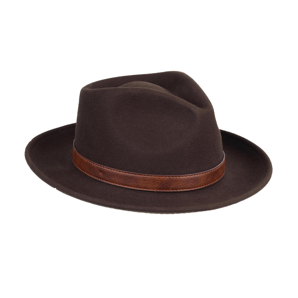 Warm Felt Hunting Hat - Brown