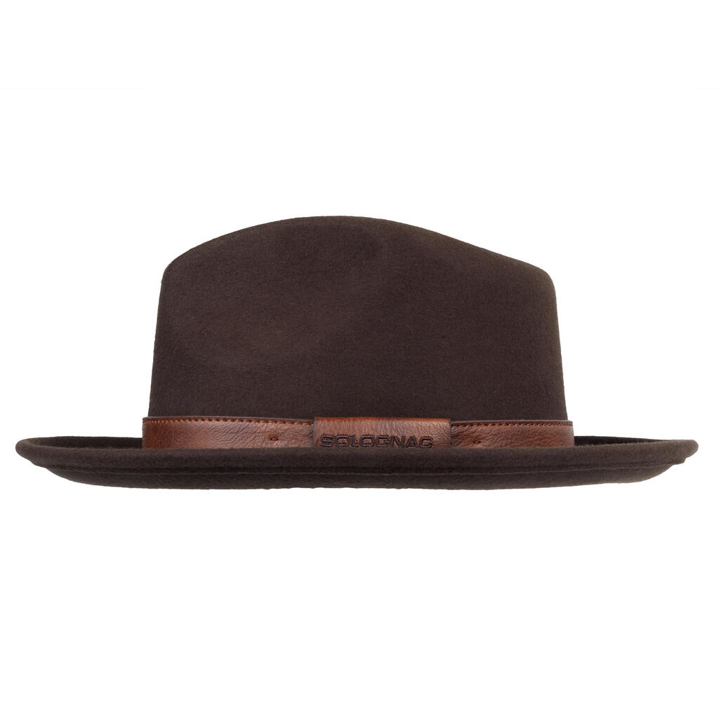 Warm Felt Hunting Hat - Brown