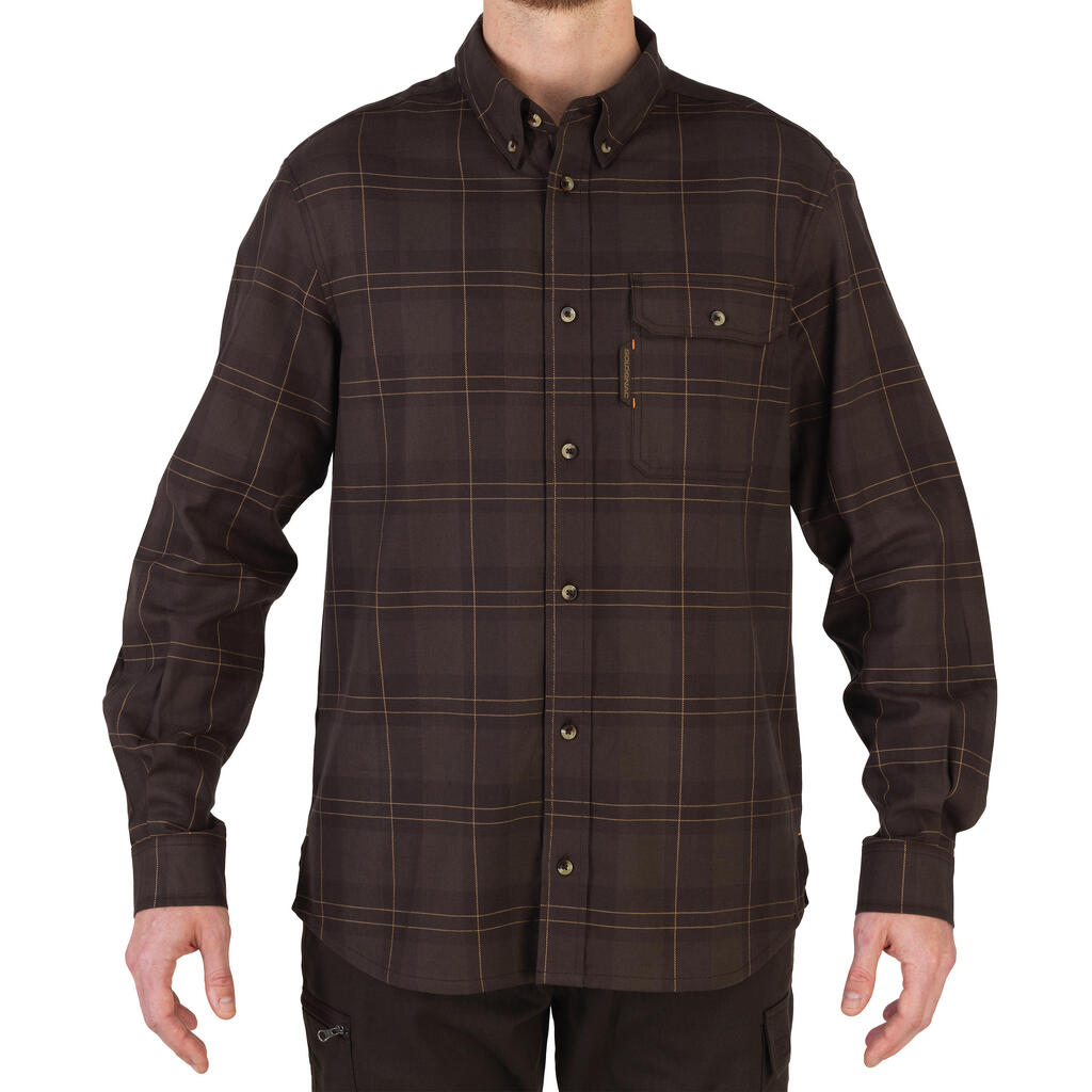 Jagd-Langarmhemd warm 500 braun