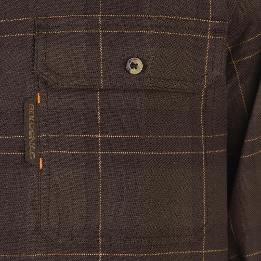 Jagd-Langarmhemd warm 500 braun