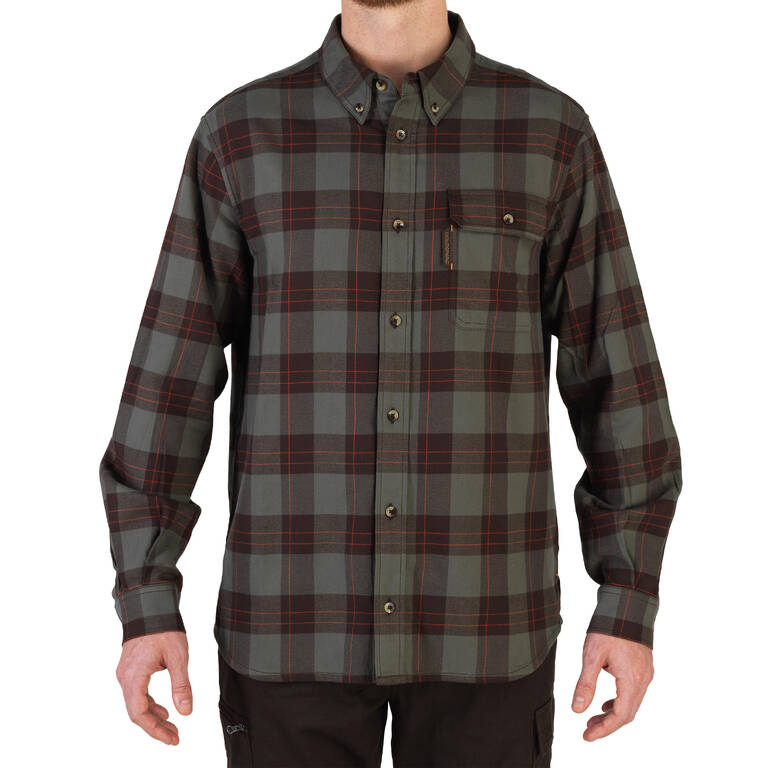 Men Full Sleeve Shirt 500 - Dark Ivy Green