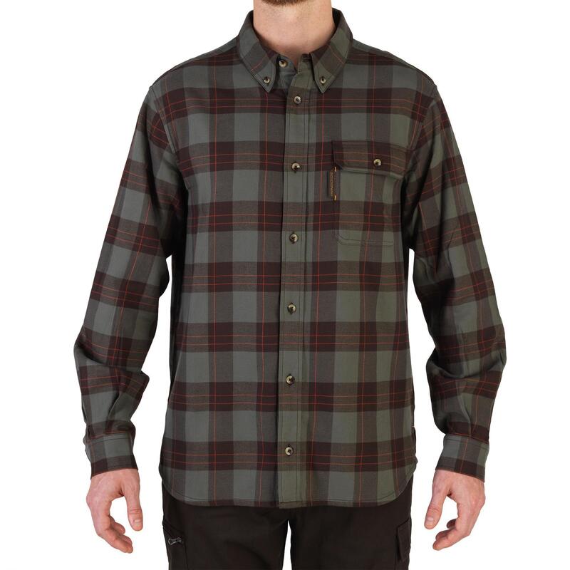 Erkek Avcılık Gömleği - Ekose / Yeşil - 500