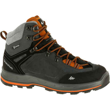 Goma Espere máquina Men's waterproof leather hiking boots - On-Trail 100 - Grey - Decathlon