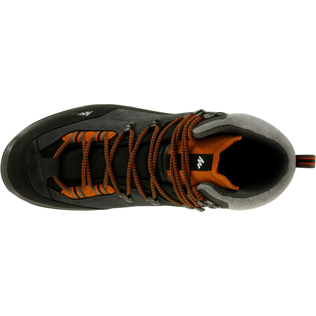 Trekkingschuhe Ontrail 100 hoch Leder wasserdicht abriebfeste Sohle Herren 