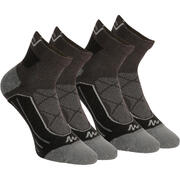 Mid-Length Mountain Hiking Socks. MH 900 2 Pairs - Black