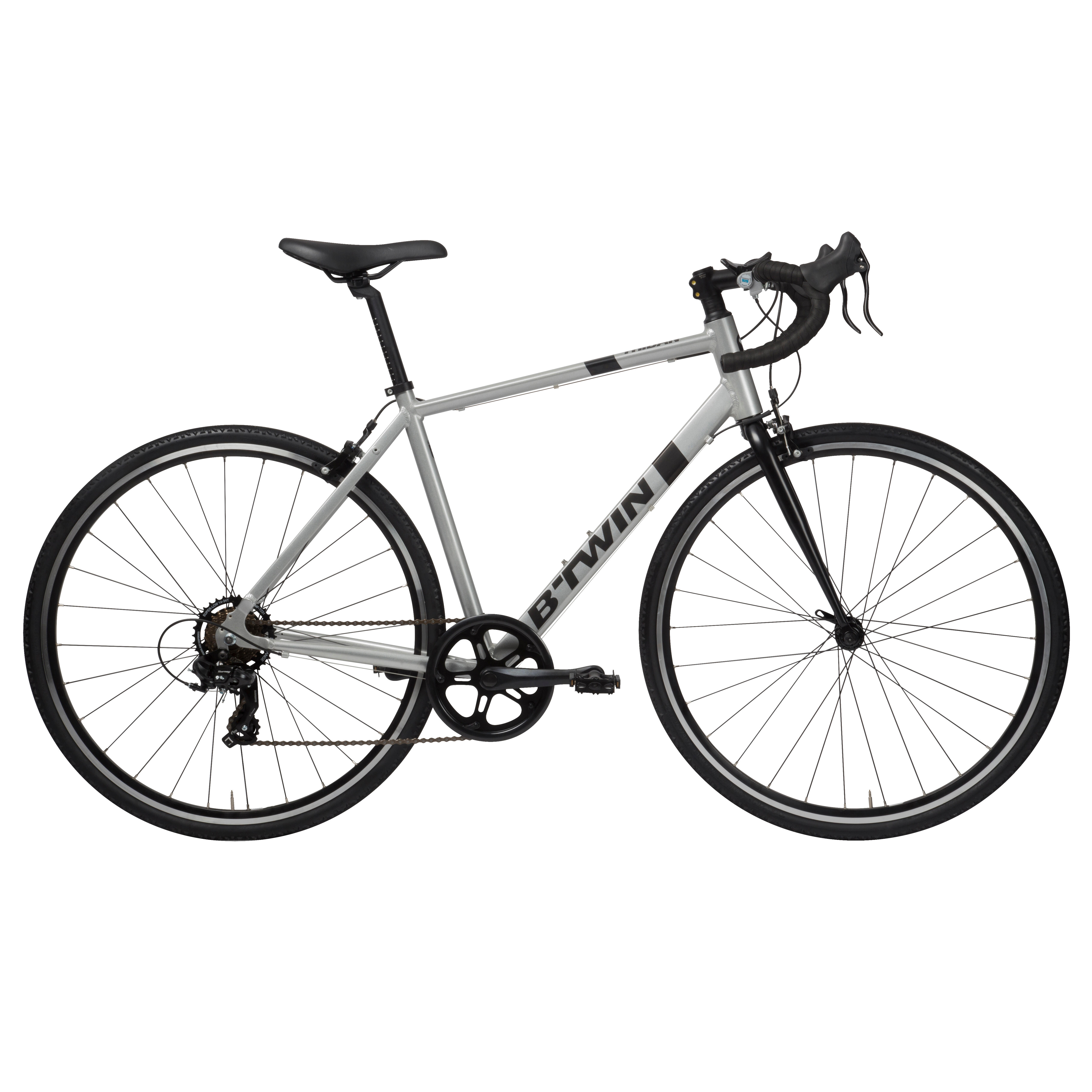 Racefiets wielrenfiets Triban 100 shimano grijs