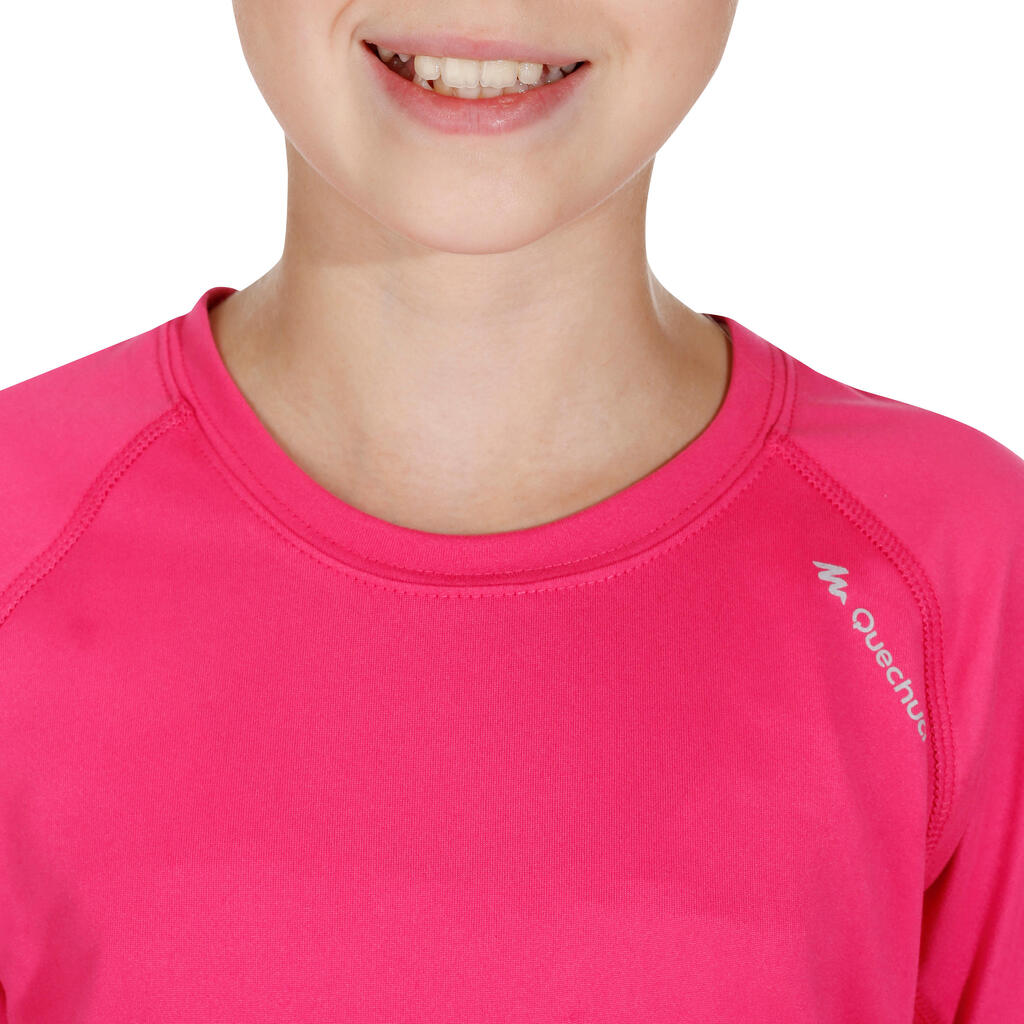 Wander-t-shirt Hike 100 Kinder rosa