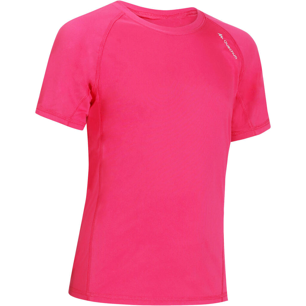 Wander-t-shirt Hike 100 Kinder rosa