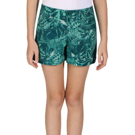 Hike 500 Girl’s Hiking Shorts – Green Print