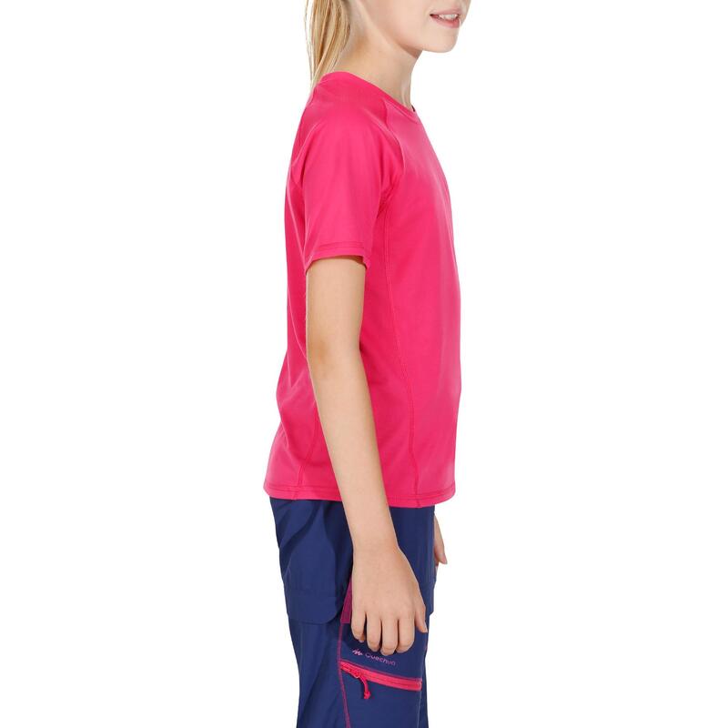 T-Shirt de randonnée fille Hike 100 rose