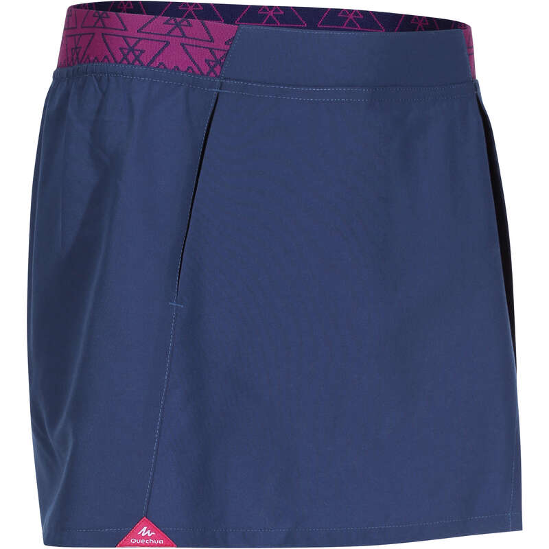 PANTS SHORTS, T SHIRT GIRL 7-15 Y Hiking - MH100 TW Skort - Blue QUECHUA - Hiking Clothes