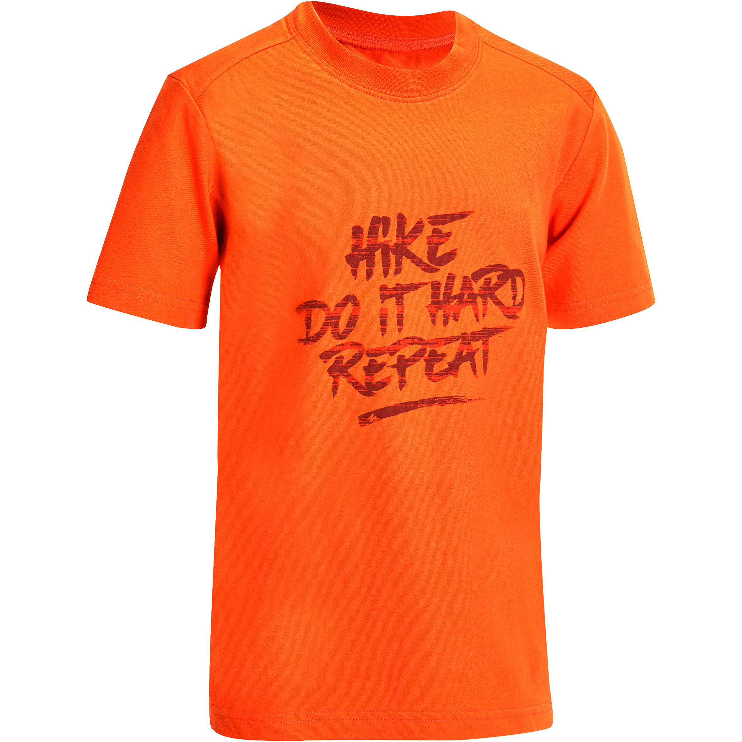 QUECHUA Boys' Hike 500 hiking T-shirt orange