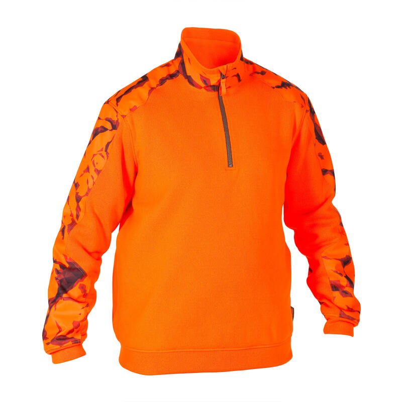 Lovecký svetr Renfort 500 oranžový fluorescenční