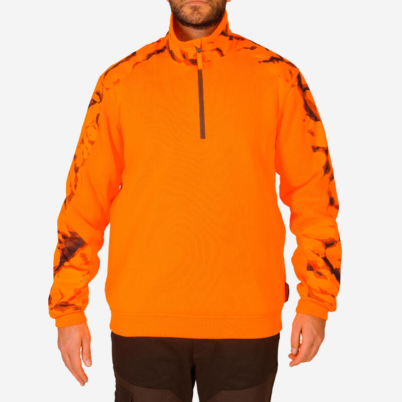 Jersey Caza Sologanc Renfort 500 Hombre Calido Reforzado Naranja Fluo