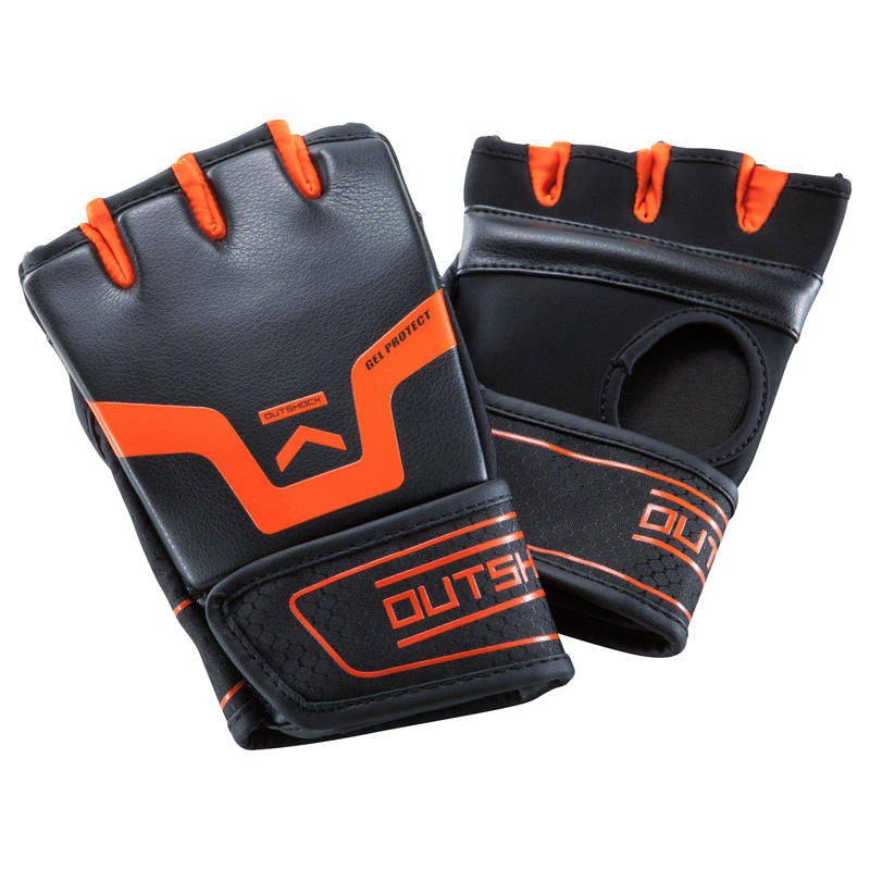 MITAINES DE BOXE GEL 500 NOIR/ORANGE MITAINES DE BOXE GEL 500 NOIR/ORANGE