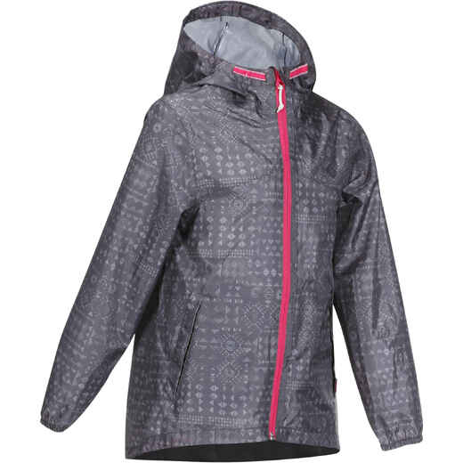 
      Wanderjacke MH150 Wasserdicht Kinder Mädchen Gr. 122–170 Print grau
  