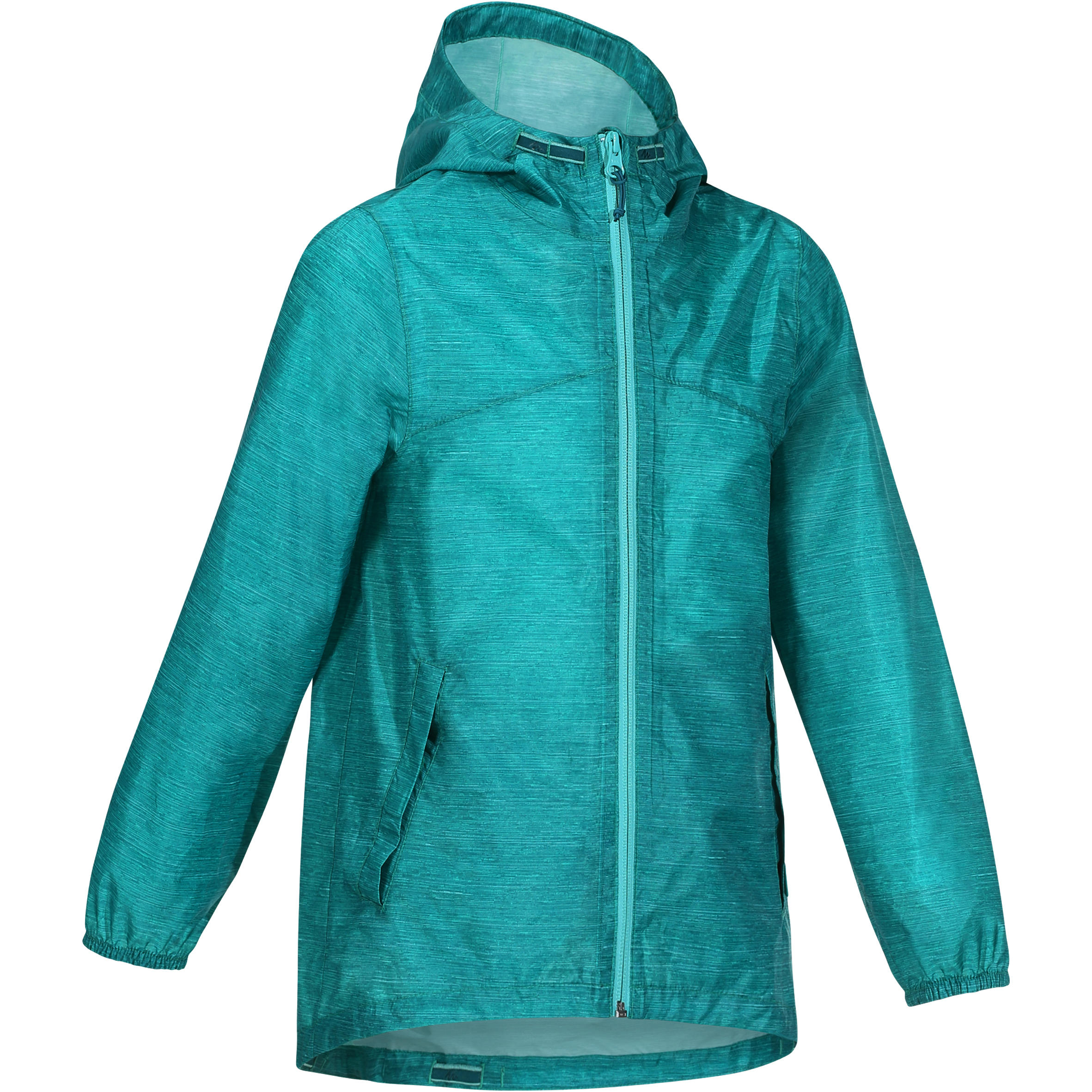 QUECHUA Hike 100 Girl’s green waterproof hiking jacket