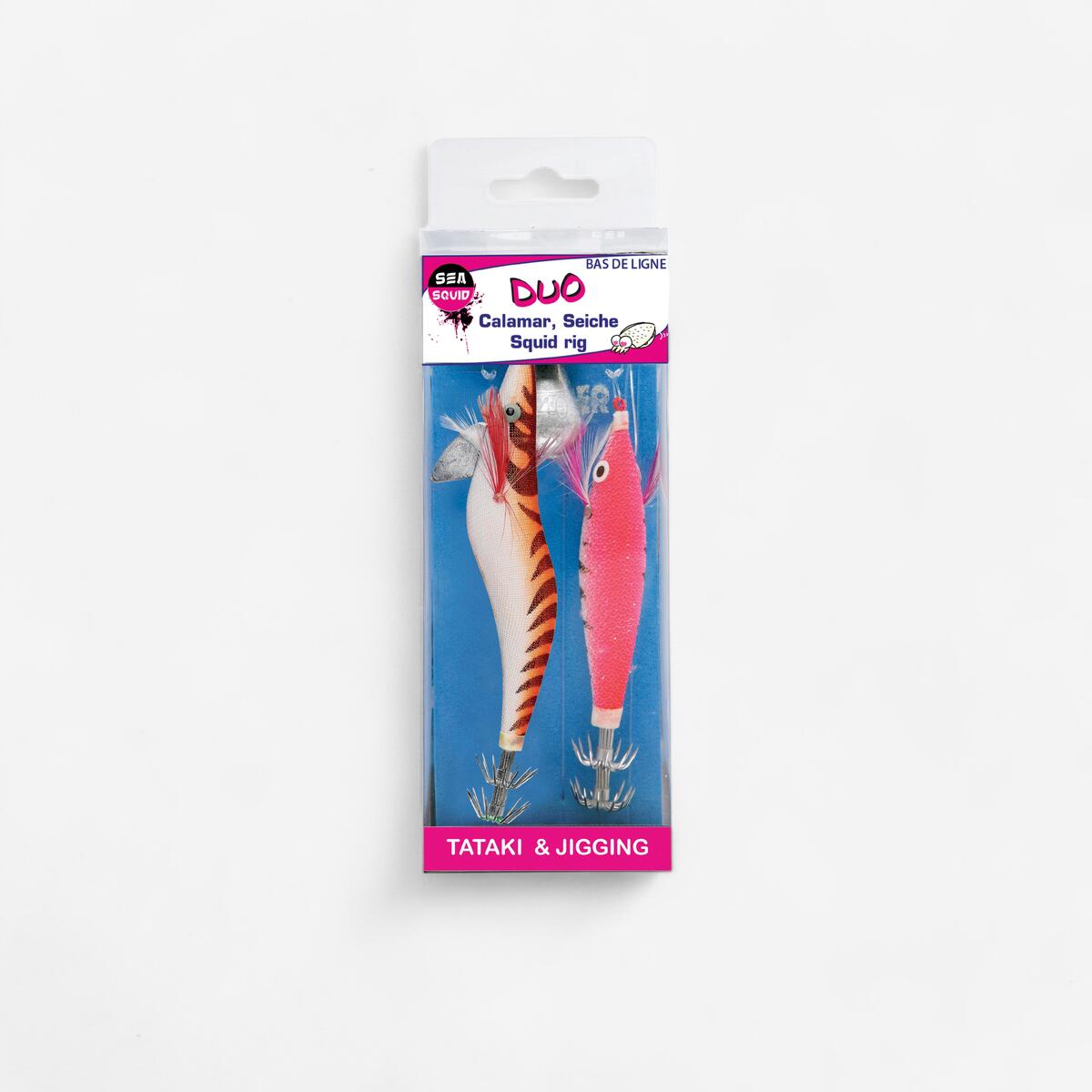 Kit bas de ligne 2 turluttes pêche des seiches/calamars