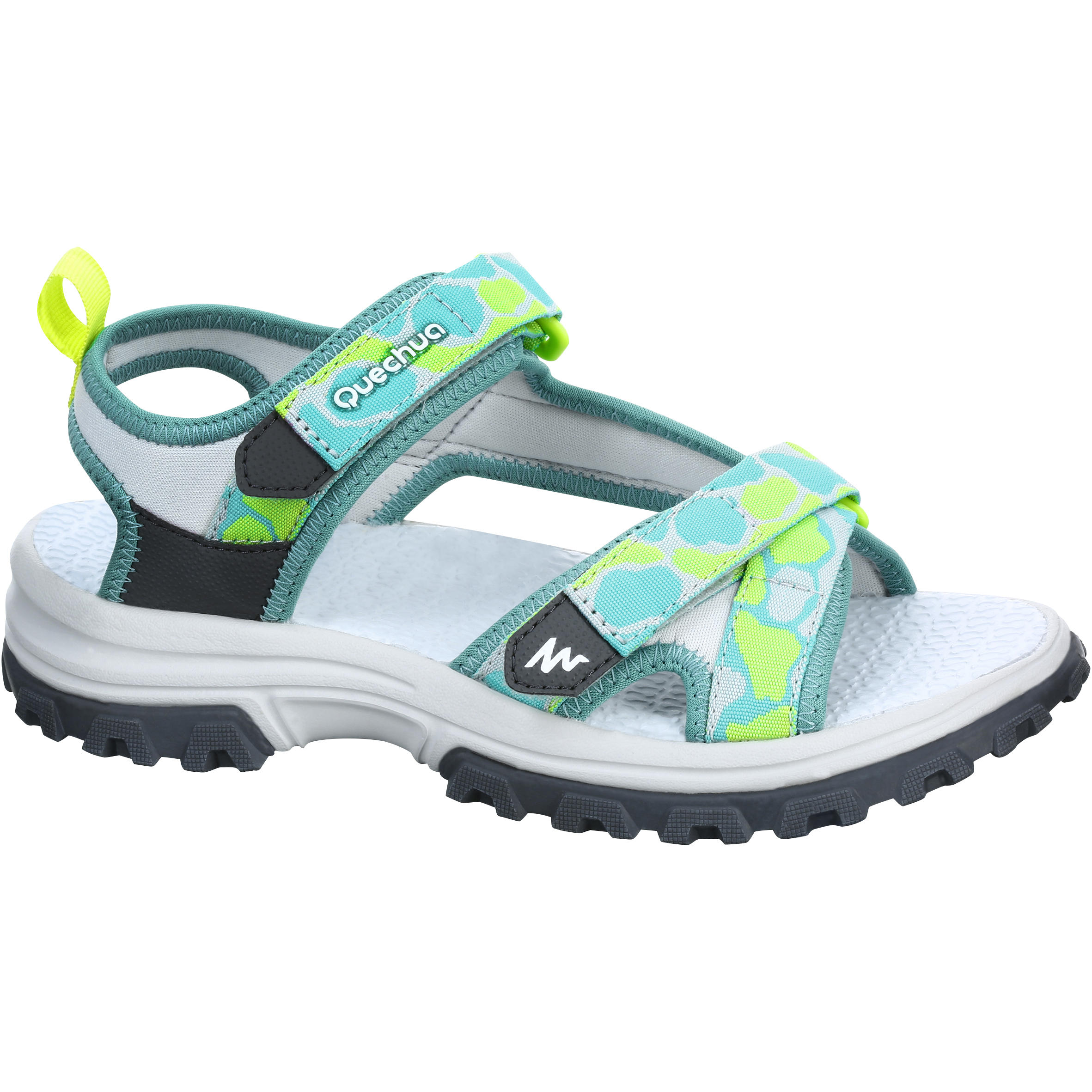 QUECHUA ARPENAZ 100 JR SANDALS - CAMO/LIME